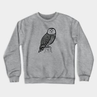 Snowy Owl - hand drawn nocturnal bird design Crewneck Sweatshirt